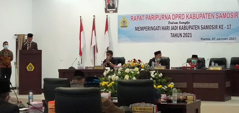 Rapat Paripurna Istimewa DPRD Samosir, agenda peringatan HUT Kabupaten Samosir ke 17. (Robin)