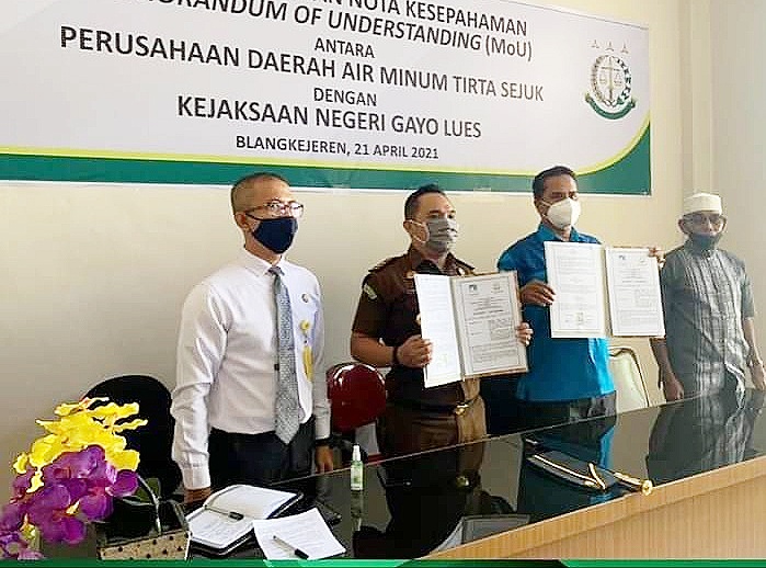 Kejari Gayo Lues Jalin MoU dengan PDAM Gayo Lues