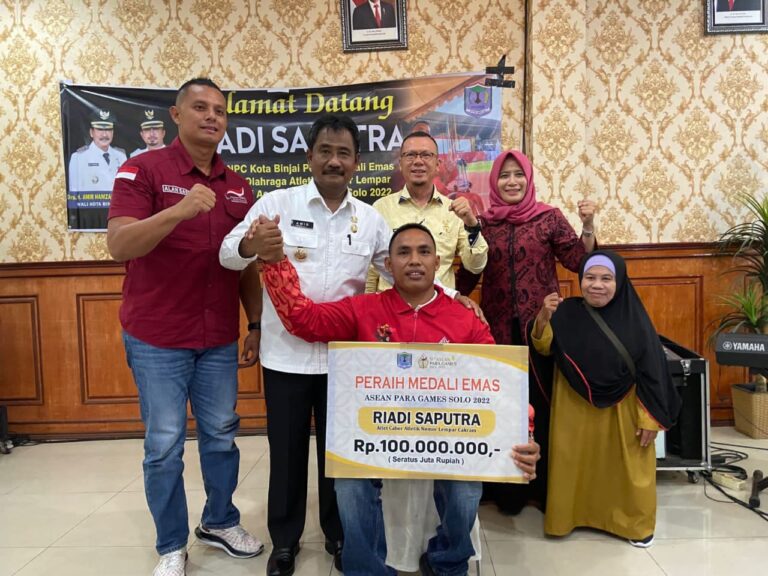 Wali Kota Binjai Sambut Riadi Saputra Atlet NPC Kota Binjai