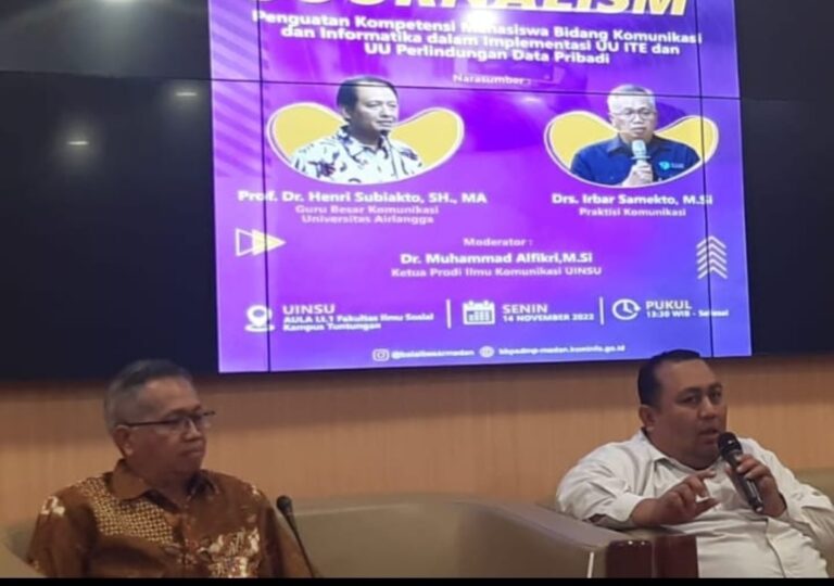 Prof. Subiakto Bekali Mahasiswa Komunikasi UIN SU, Fikri : Penting Pahami UU ITE