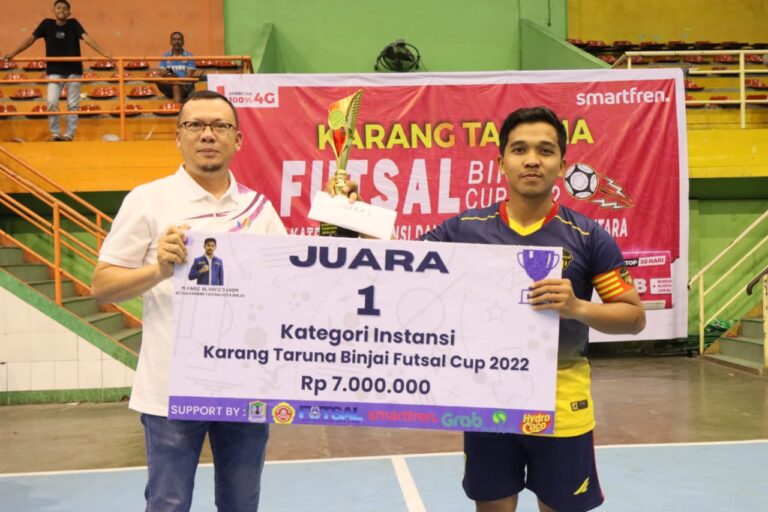Kadispora Binjai Hadiri Penutupan Turnamen Futsal Karang Taruna Binjai Cup 2022
