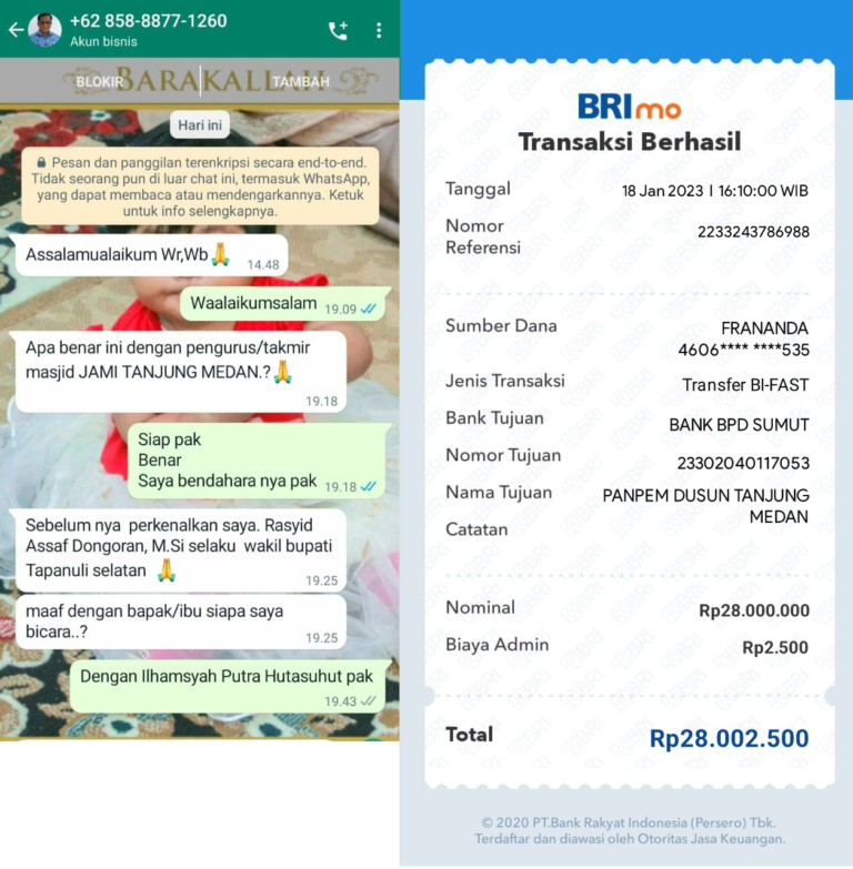Hoaks! Mengatasnamakan Wabup Tapsel dan Plt. Sekda Bagi-Bagi Bansos