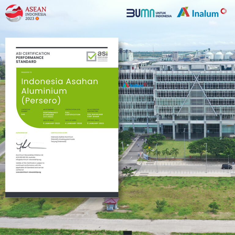 Aluminium Raih Sertifikat Aluminium Stewardship Initiative