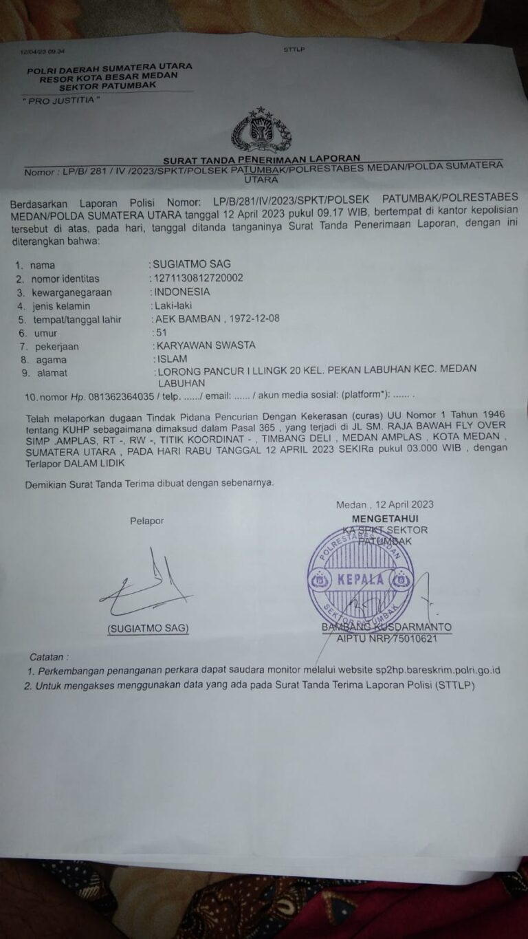 Pengurus PWI Sumut Dibegal, Diancam Pakai Arit, Sepeda Motor Dibawa Kabur