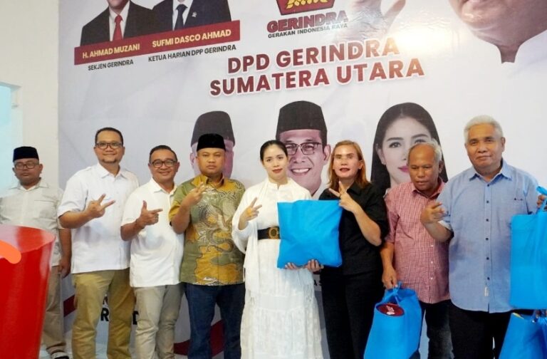 Gerindra Sumut Berbagi dengan Awak Media Online