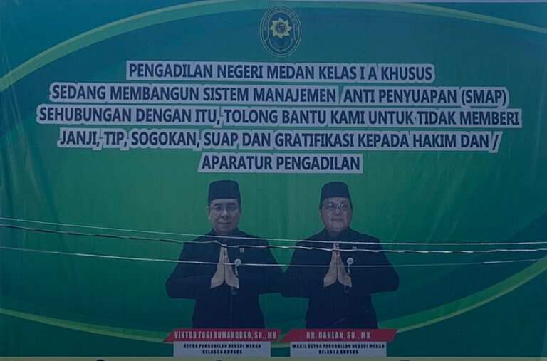 Cegah Suap, PN Medan Bangun SMAP Demi Kembalikan Kepercayaan Masyarakat
