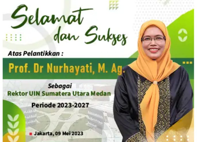 Menag Lantik Prof Dr Nurhayati MA, Rektor UINSU 2023-2027