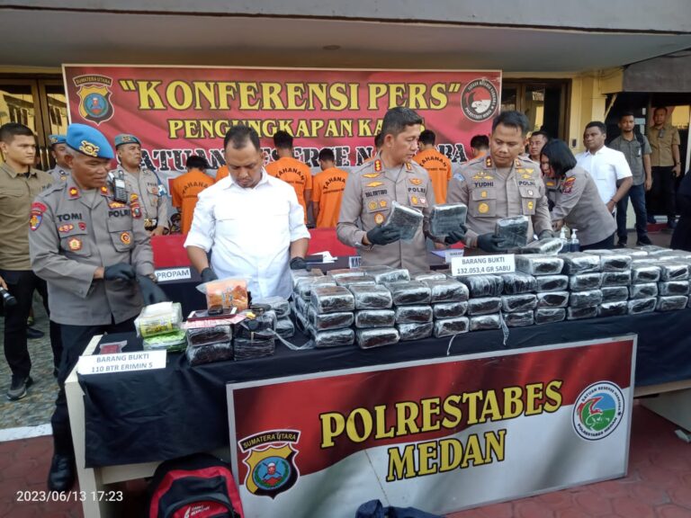 Polrestabes Medan Gagalkan Peredaran Sabu Sebanyak 132 KG