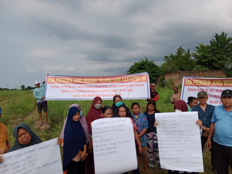Diduga Lahan Diserobot PTPN II, Warga Semayang Minta Jokowi Turun Tangan