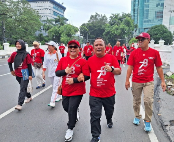 Kalapas Medan – Jajaran Ramaikan Jalan Sehat Kemenkumham Sumut