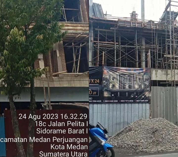 Dua Bangunan Perumahan Mewah Tidak Sesuai PBG Bebas Berdiri di Kecamatan Medan Perjuangan