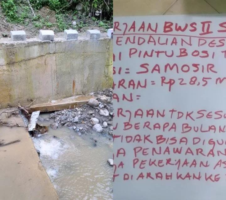 Proyek Senilai Rp.28,5 M di Kabupaten Samosir Dinilai Berbau Korupsi, Oknum BWS Sumut Enggan Komentar