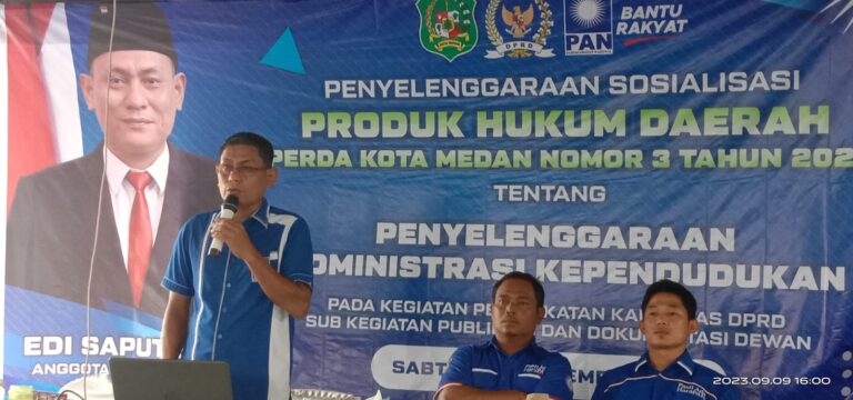 Sosialisasi Perda Dihadiri Ratusan Warga, Edi Saputra: Jangan Ada Warga Medan Tidak Punya Adminduk