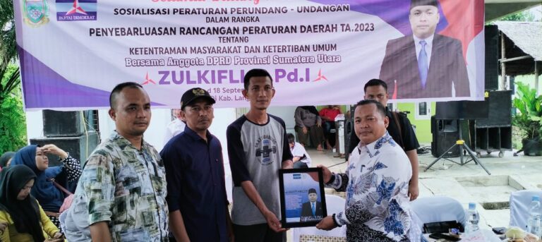 Zulkifli Anggota DPRD Provinsi Sumut Sosialisasi Rancangan Perda Ketenteraman Masyarakat Dan Ketertiban Umum di Langkat