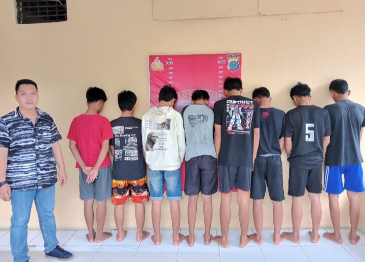 Polres Sergai Amankan 8 Remaja Terduga Anggota Geng Motor