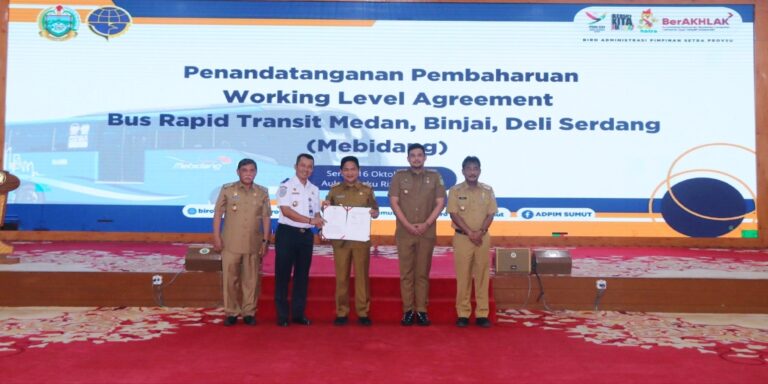 Pj Gubernur Sumut Hassanudin Teken Rencana Kerja Pembangunan BRT Mebidang senilai Rp1,9 Triliun