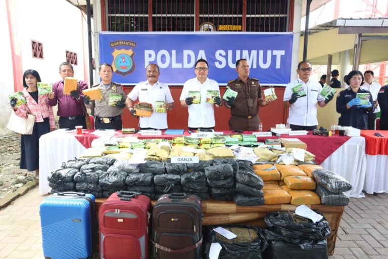 Polda Sumut Musnahkan Barang Bukti Narkoba Skala Besar