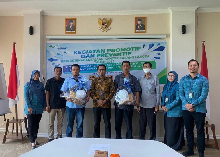 BPJS Ketenagakerjaan Cabang Langsa Serahkan Bantuan Promotif dan Preventif