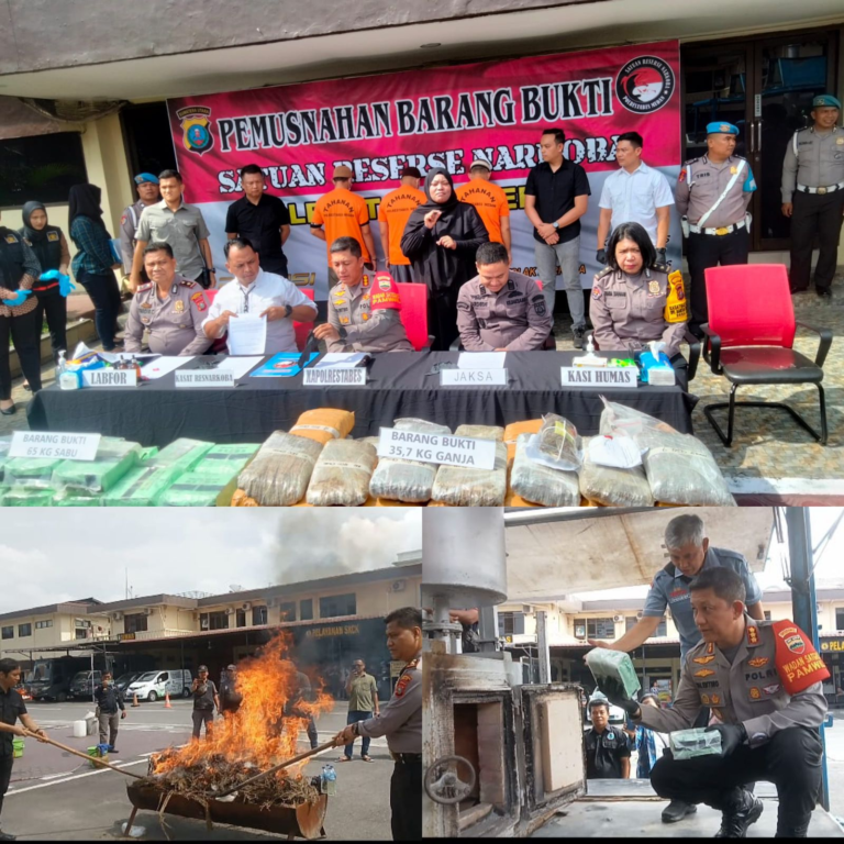 Polrestabes Medan Musnahkan 100 Kilo Narkoba Jaringan Internasional