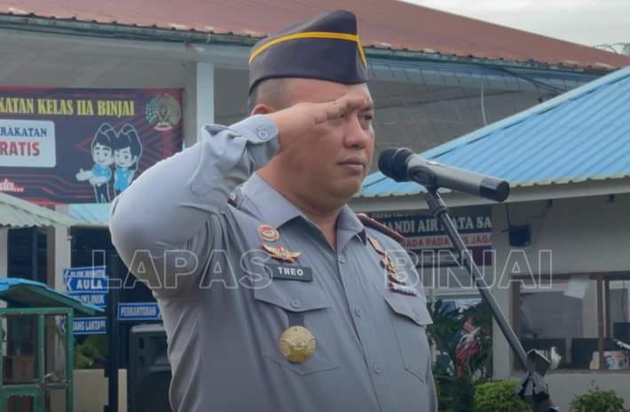 Kalapas Kelas IIA Binjai, Theo Adrianus Pimpin Apel Perdana Tahun 2024