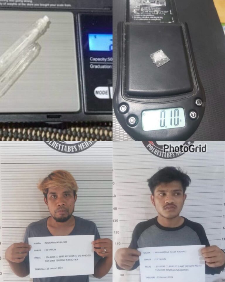 Polrestabes Medan Gerebek Kampung Narkoba Kawasan Sunggal, 2 Pengedar Diamankan