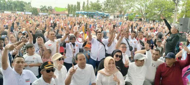 Semarak Jalan Santai dan Senam Gemoy Gerindra, Ribuan Massa Banjiri di Bandar Khalifah