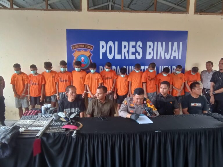 Sebanyak 13 Begal Diamankan Satreskrim Polres Binjai dan Poldasu