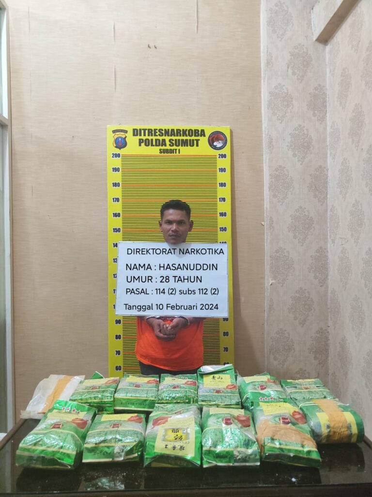 Polda Sumut Tangkap Bandar Narkoba, 13 Bungkus Sabu Disita