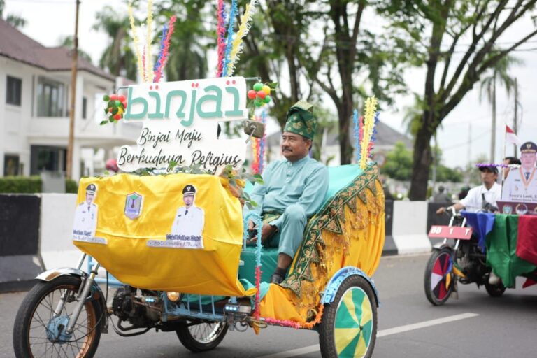 Hadiri Musrenbang RKPD 2025 Sumut, Wali Kota Binjai Kenakan Kostum Melayu Dan Tumpangi Betor