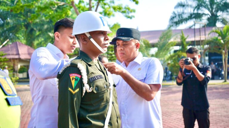 Pj Bupati Langkat Faisal Hasrimy Pimpin Apel Keselamatan Toba 2024