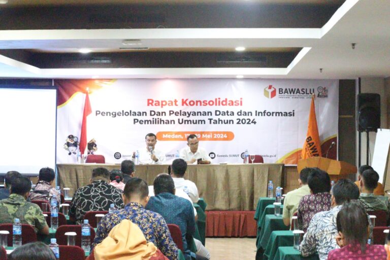 Bawaslu Sumut Gelar Konsolidasi Pengelolaan dan Pelayanan Data Informasi Pemilu 2024
