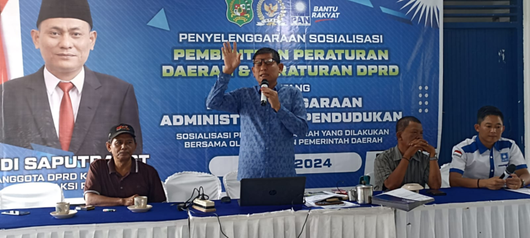 Legislator PAN Sosialisasikan Perda, Edi Saputra : Masih Banyak Persoalan Adminduk Dialami Masyarakat