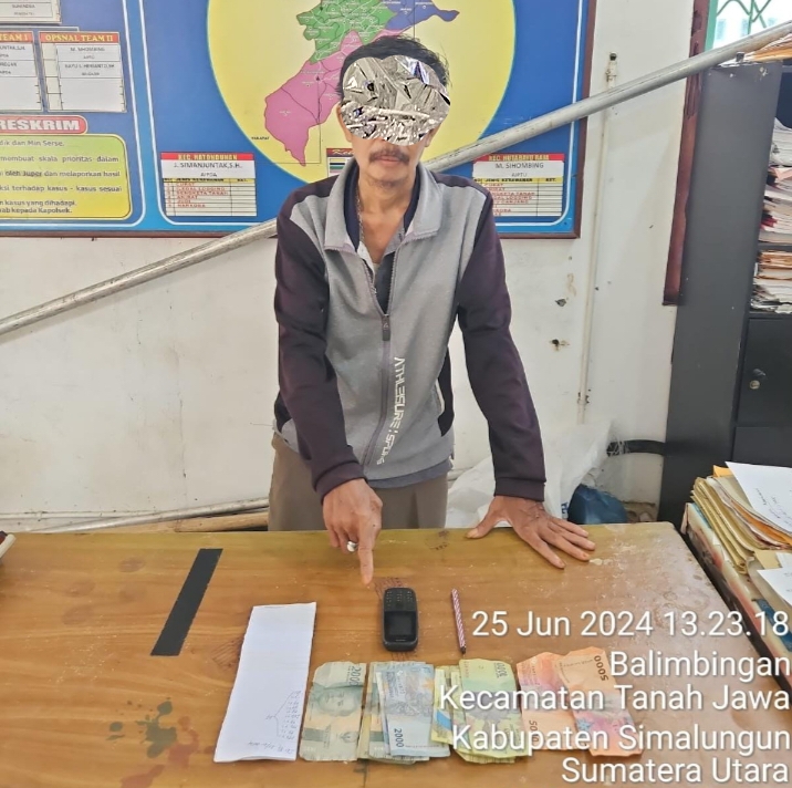 Polsek Tanah Jawa Ringkus Petani Jadi Bandar Togel di Warung Tuak Manurung