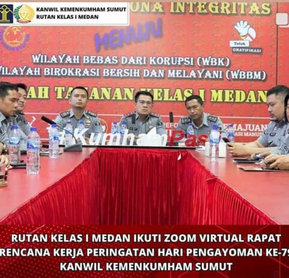 Rutan Kelas I Ikuti Zoom Virtual Rapat Rencana Kerja Peringatan Hari Pengayoman