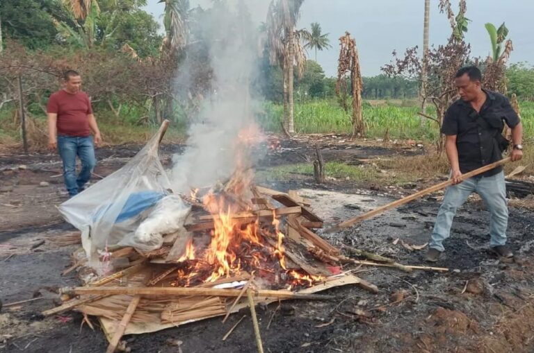 Polsek Sunggal Gerebek Barak Narkoba Kawasan Desa Sei Semayang