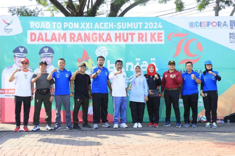 Semarak Sambut HUT RI Ke-79, Pemko Binjai Gelar Senam Bersama dan Turnamen Bola Voli