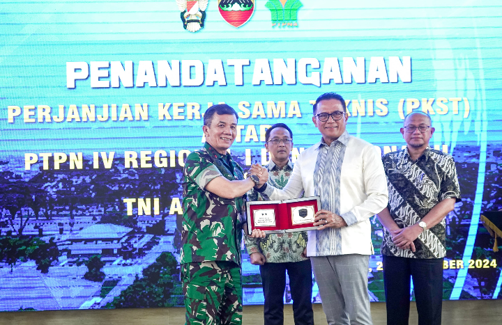 PTPN lV Regional l dan 2 Tandatangani Perjanjian Kerjasama dengan Kodam l/ BB