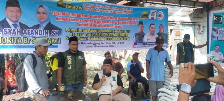 KSJ Gelar Pasar Murah dan Rampungkan Pembangunan Rumah Warga Duafa Korban Angin Kencang di Langkat
