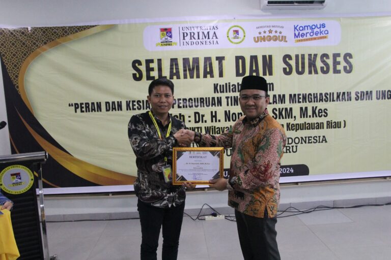 UNPRI PSDKU Kampus Pekanbaru Kuliah Umum Kesiapan PT Hasilkan SDM Unggul