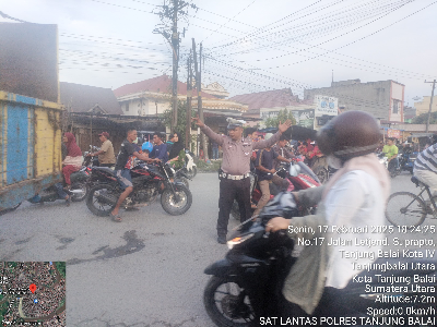 Ops Keselamatan Toba 2025, Satlantas Polres Tanjung Balai Gelar Patroli Sore