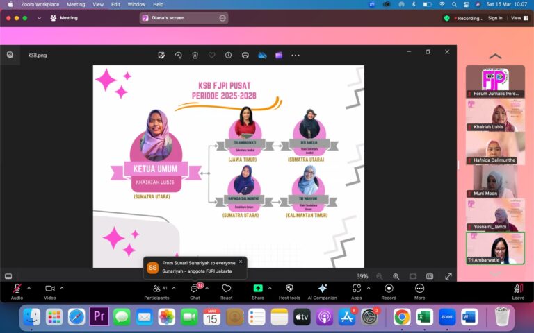 Pengurus Pusat FJPI 2025-2028 Dikukuhkan, Momentum Perkuat Peran Advokasi Jurnalis Perempuan
