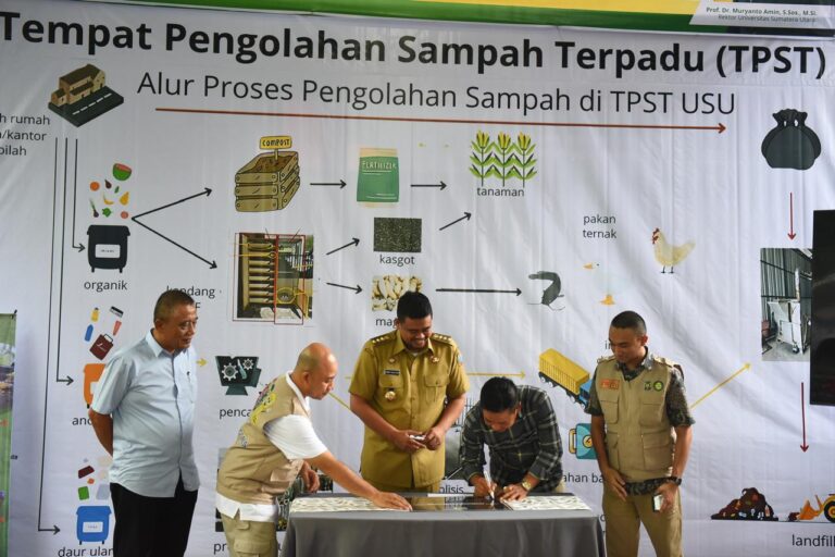 USU Bersama Pemprov Sumut Resmikan Tempat Pengolahan Sampah Terpadu