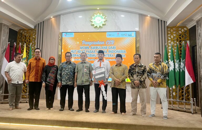 HUT ke-47 Pasar Modal Indonesia,  LAZISMU Sumut Terima CSR Satu  Mobil Ambulance