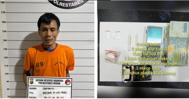 Masuk TO, Polrestabes Medan Tangkap Dua Pengedar Sabu di Jalan Antariksa dan Tembung