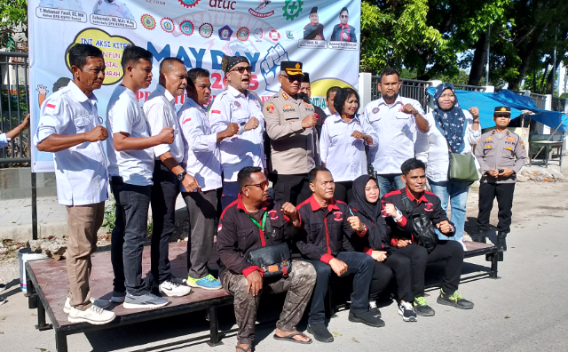 Kapolrestabes Medan Sambangi Aksi May Day 2025 di Stadion Teladan