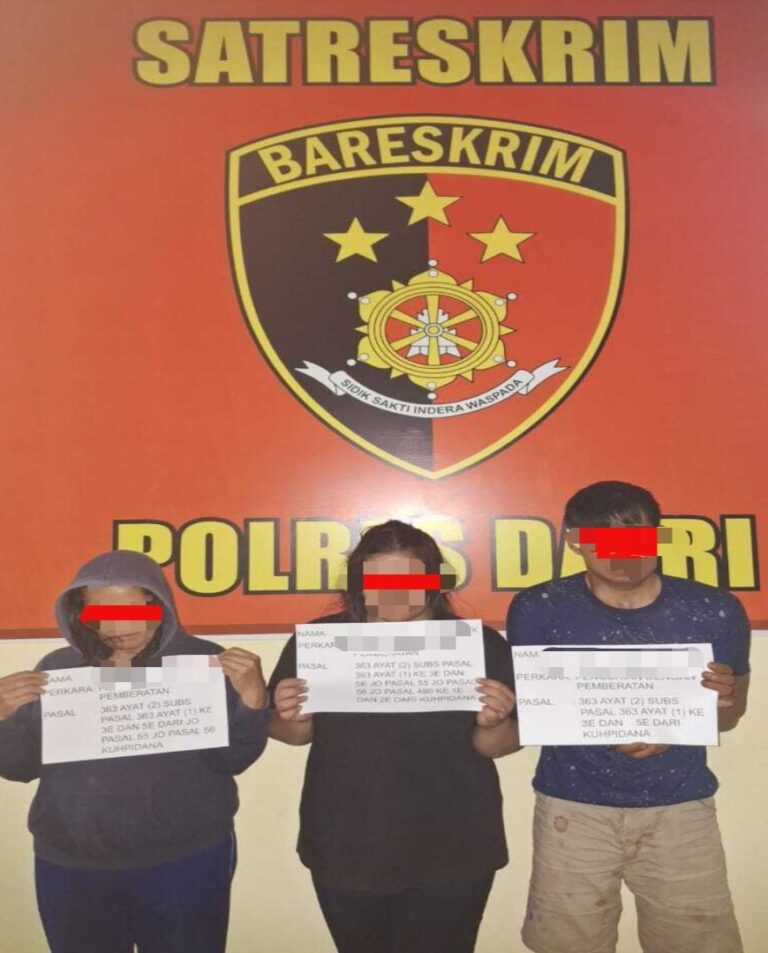 Polres Dairi Ringkus 3 Pelaku Pencurian Emas dan Surat Berharga Senilai Rp700 Juta