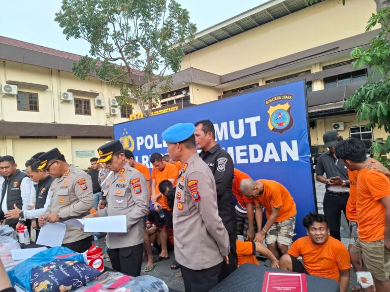 Polrestabes Medan Ringkus Puluhan Pelaku Kejahatan Jalanan, 8 Residivis Ditembak