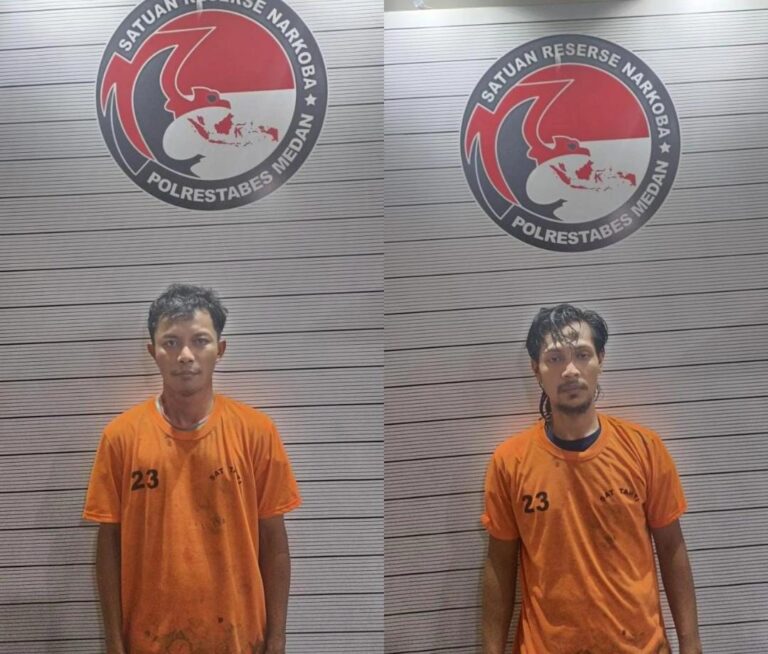 Polrestabes Medan Ringkus Dua Pengedar Sabu Gondrong dan Angga di Marelan