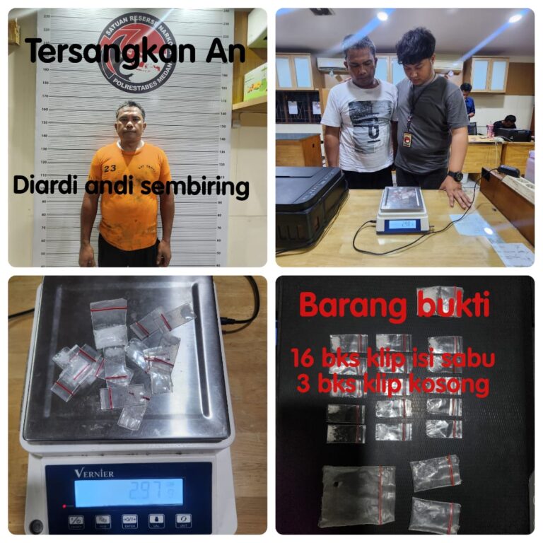 Polrestabes Medan Tangkap Pengedar Sabu di Jalan Pamah Delitua