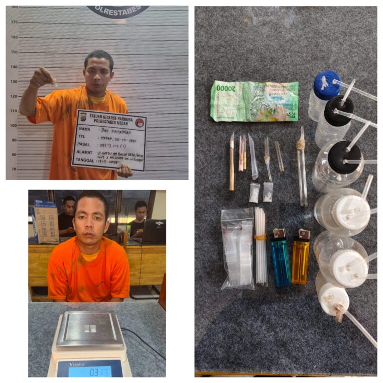 Polrestabes Medan Ringkus Seorang Pengedar Sabu di Kelurahan Lalang Sunggal